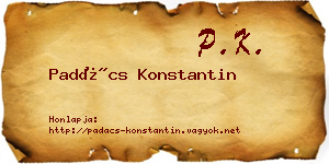 Padács Konstantin névjegykártya